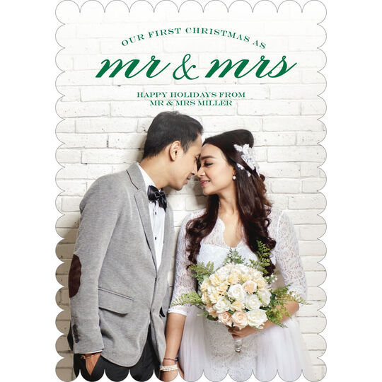 Green First Christmas Holiday Photo Cards
